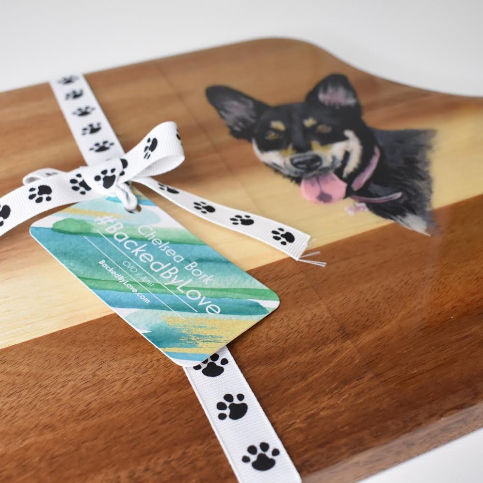 Dog Portraits on Bamboo Board