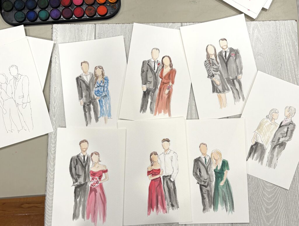 wedding party paintings 2
