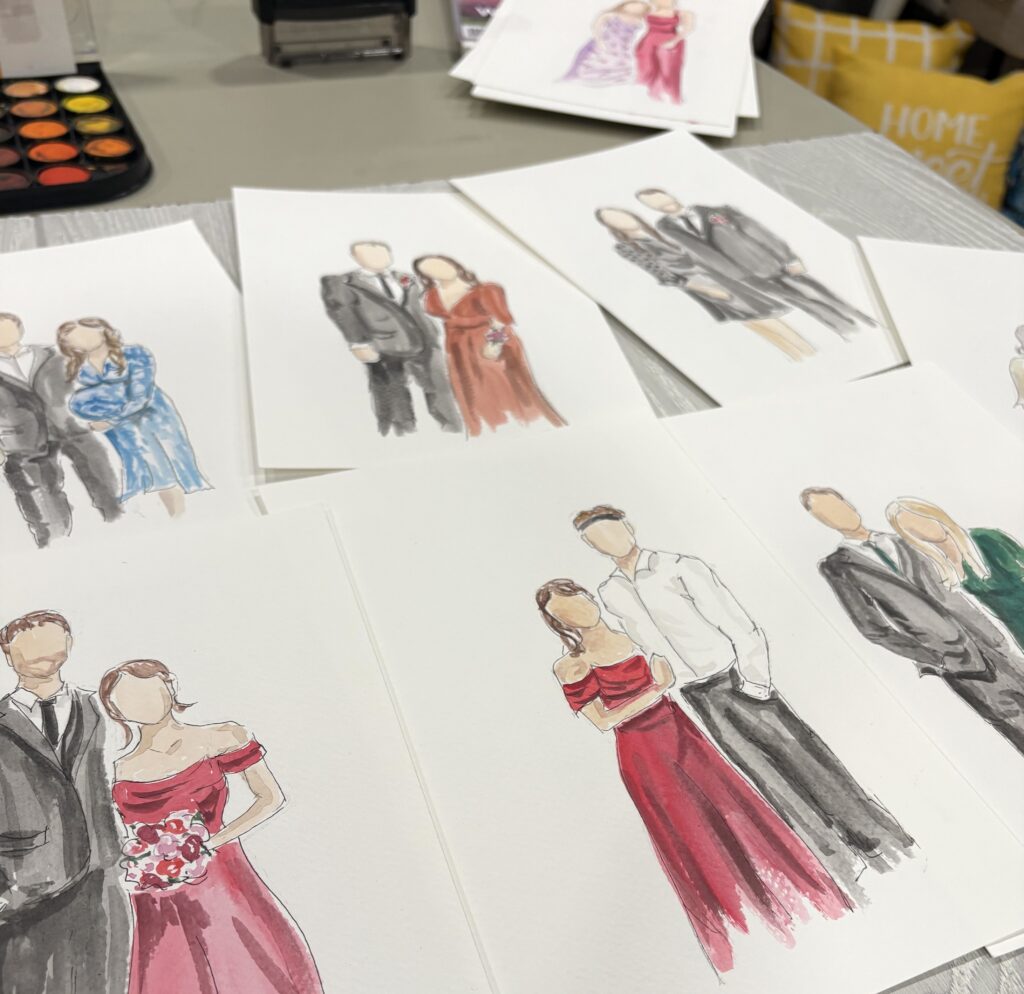 wedding party paintings